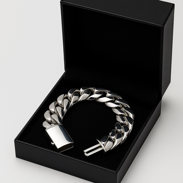 Pulsera Eslabones Cubanos 15mm - Plata 950